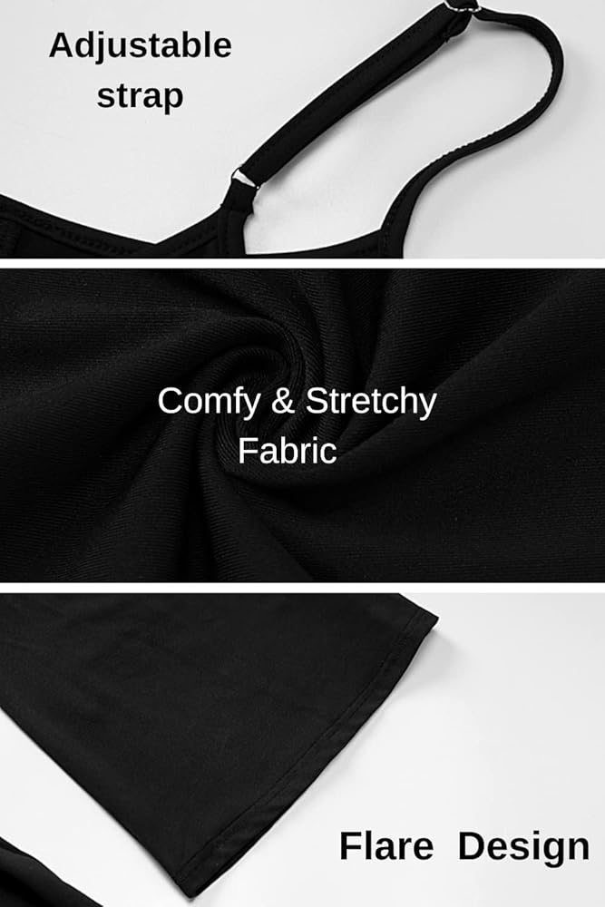 MEDI COMFORTABLE FLARE ROMPERS ブラック Amazon.com: Almaree Black Jumpsuit for Women One Piece